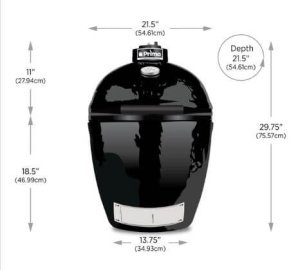 Primo Grill Kamado Round Size chart